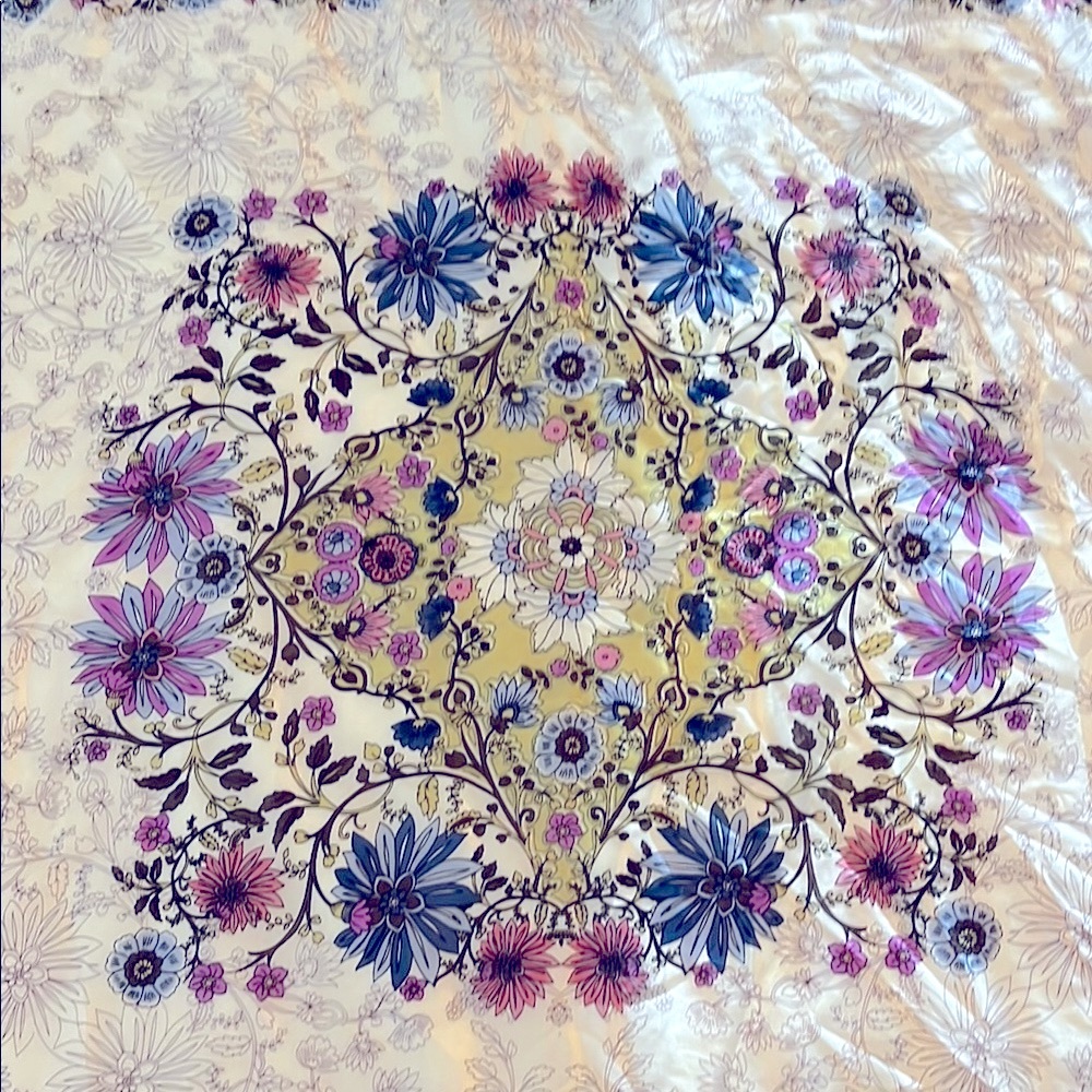 Johnny Was Pink and Blue Floral Scarf - Picture 4 of 6